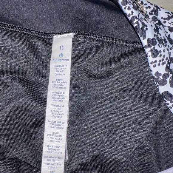 Lululemon Run Times Short II 4" Chirasu Black/Chirakasu Alpine White Size 10 - Picture 6 of 6